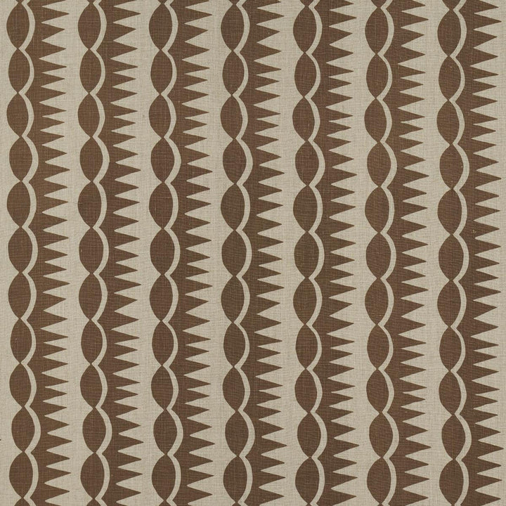 Dagger Stripe Brown On Natural 181530 by Schumacher Designer Fabric Drusus Tabor 3.88" - Swanky Fabrics -
