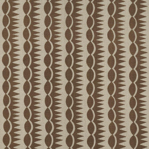 Dagger Stripe Brown On Natural 181530 by Schumacher Designer Fabric