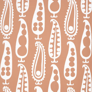 Paisley Peas Terracotta 5015383 by Schumacher Designer Wallpaper