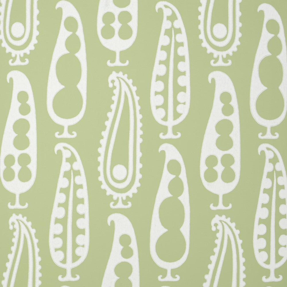 Paisley Peas Green 5015381 by Schumacher Designer Wallpaper Drusus Tabor 9.0" - Swanky Fabrics -