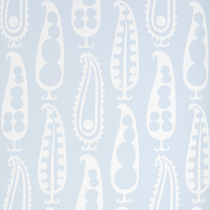Paisley Peas Sky 5015380 by Schumacher Designer Wallpaper Drusus Tabor 9.0" - Swanky Fabrics -