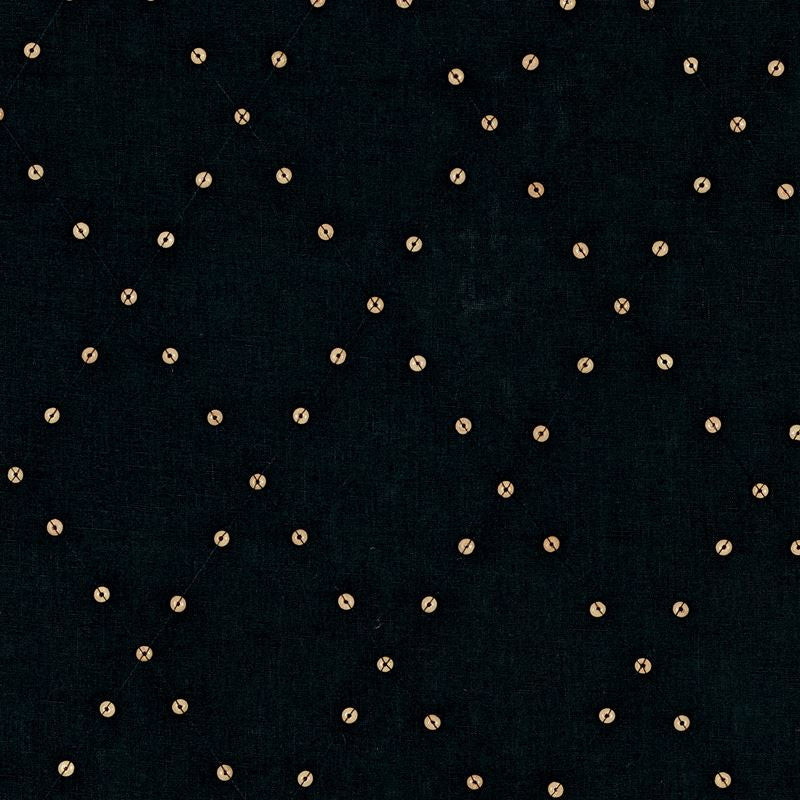 Samoa Diamond Black 69080 by Schumacher Designer Fabric Tribal-Chic 75% Linen, 22% Wooden, 3% Spun - Horizontal: 6 and Vertical: 8.5 53.5 - Swanky Fabrics -