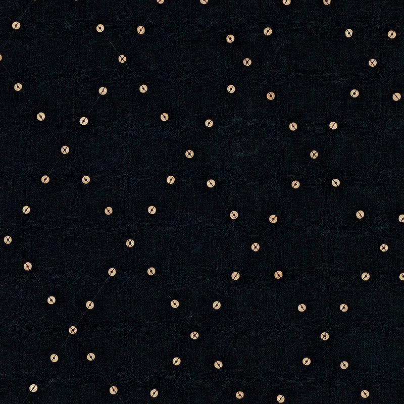Samoa Diamond Black 69080 by Schumacher Designer Fabric Tribal Chic LINEN 75% WOODEN BEADS 22% INDIA </p><p>Repeat: Horizontal: 6" (15CM) and Vertical: 8 1/2" (22CM) 53.5 - Swanky Fabrics -