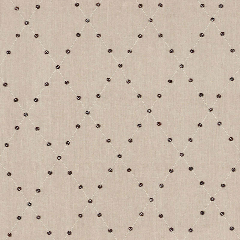 Samoa Diamond Sea Oyster 69081 by Schumacher Fabric Schumacher Fabric Samoa Diamond Sea Oyster 69081Fabric LINEN 75% INDIA </p><p>Repeat: H: HORZ. 6" (15CM) , V: VERT. 8 1/2" (22CM) 53.5 - Fabric Carolina -