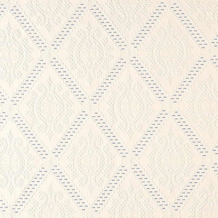 Eugenie Ivory / Bleu 69131 by Schumacher Designer Fabric RHAPSODY IN BLUE COTTON 100% ITALY MARTINDALE 9,000 </p><p>Repeat: Horizontal: 6 3/8" (16CM) and Vertical: 16 1/2" (42CM) 51 - Swanky Fabrics -