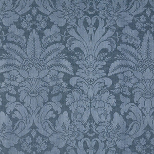 Colette Linen/Silk Damask Indigo 69142 by Schumacher Designer Fabric