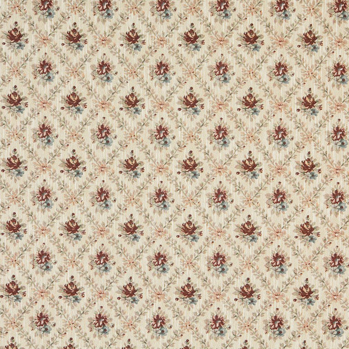6917 Ecru by Charlotte Designer Fabric Glorious Gardens 70% Polyester, 30% Cotton Asia Exceeds 100,000 Wyzenbeek Rubs (Heavy Duty) Horizontal: 4.5" x Vertical: 4.5" 54 Inches - Swanky Fabrics -