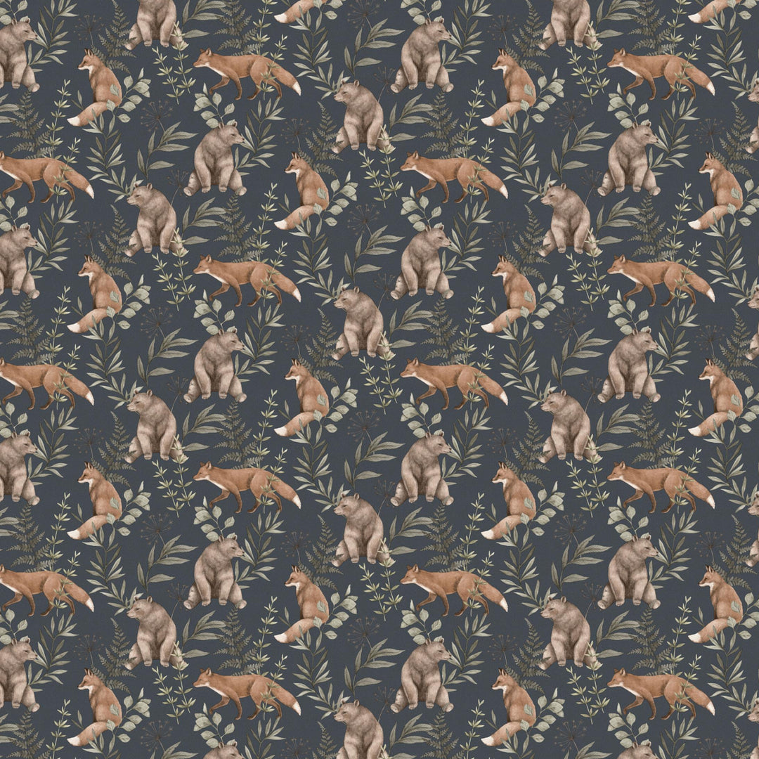 Wild Forest Midnight 6920 by Schumacher Designer Wallcovering