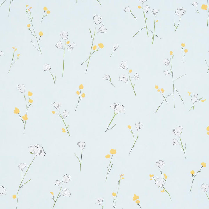 Alex'S Floral Mist Blue 5016401 by Schumacher Designer Wallpaper Schumacher Design Lab 54.0" - Swanky Fabrics -