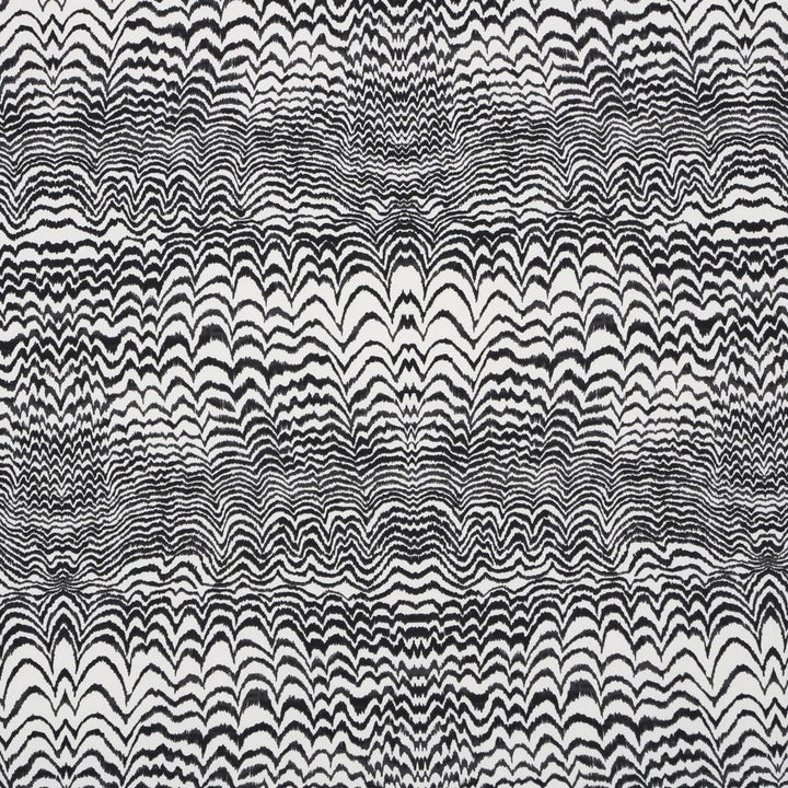 Ink Wave Print Indoor/Outdoor Black 181052 by Schumacher Designer Fabric Trina Turk 27.0" - Swanky Fabrics -