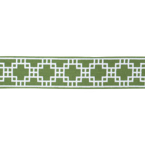 Squared Away Trellis Tape Green 83590 by Schumacher Designer Trim