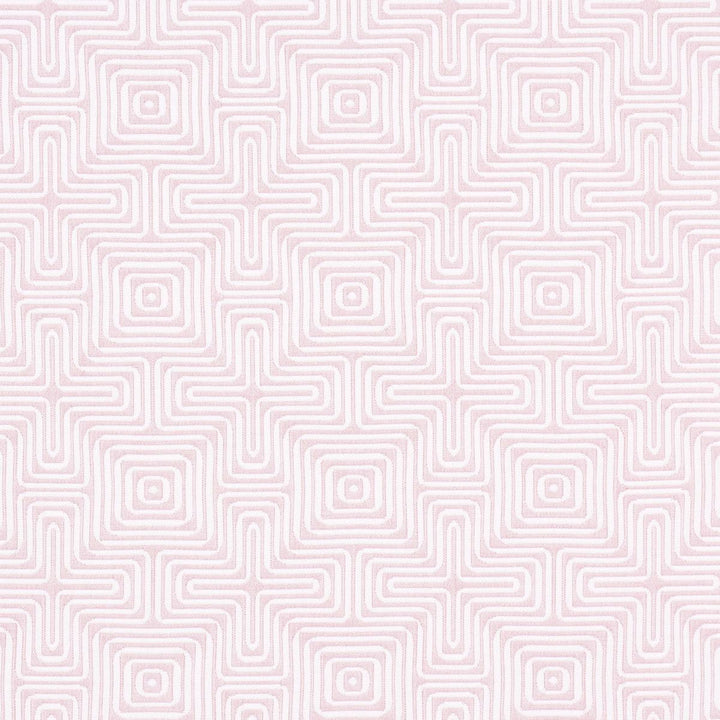 Amazing Maze Indoor/Outdoor Blush 65327 by Schumacher Designer Fabric Trina Turk 6.38" - Swanky Fabrics -