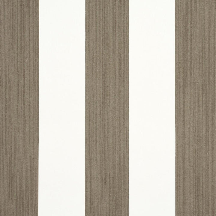 Edwin Stripe Wide Mocha 5013621 by Schumacher Designer Wallpaper Perennial Favorites 4.5" - Swanky Fabrics -