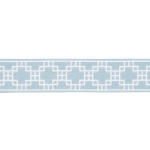 Squared Away Trellis Tape Sky 83591 by Schumacher Designer Trim