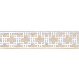 Squared Away Trellis Tape Natural 83592 by Schumacher Designer Trim