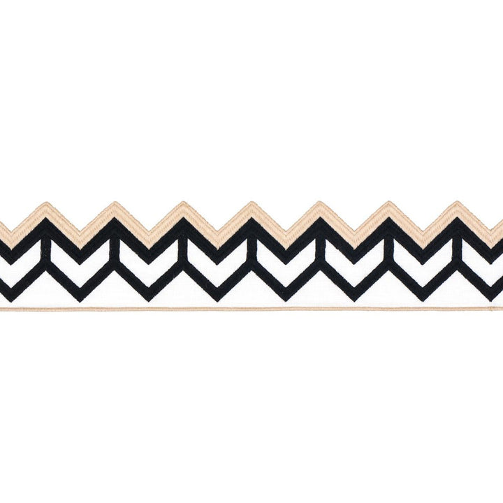 Sparren Embroidered Tape Black 83610 by Schumacher Designer Trim Statement Trims - Swanky Fabrics -