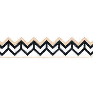 Sparren Embroidered Tape Black 83610 by Schumacher Designer Trim