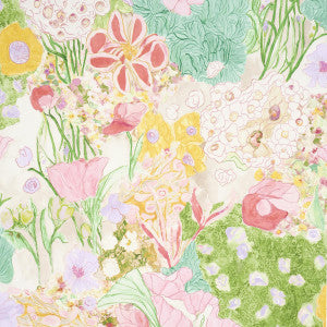 Frank'S Garden Pink & Green 5016421 by Schumacher Designer Wallpaper