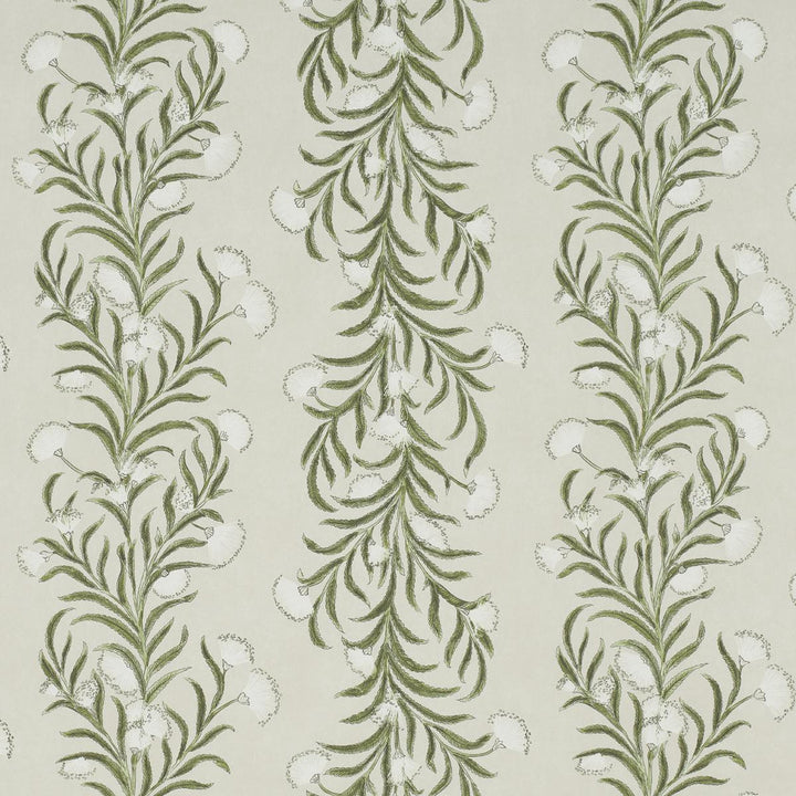 Tasmanian Mimosa Ivory & Green 5015362 by Schumacher Designer Wallpaper Celerie Kemble 18.0" - Swanky Fabrics -