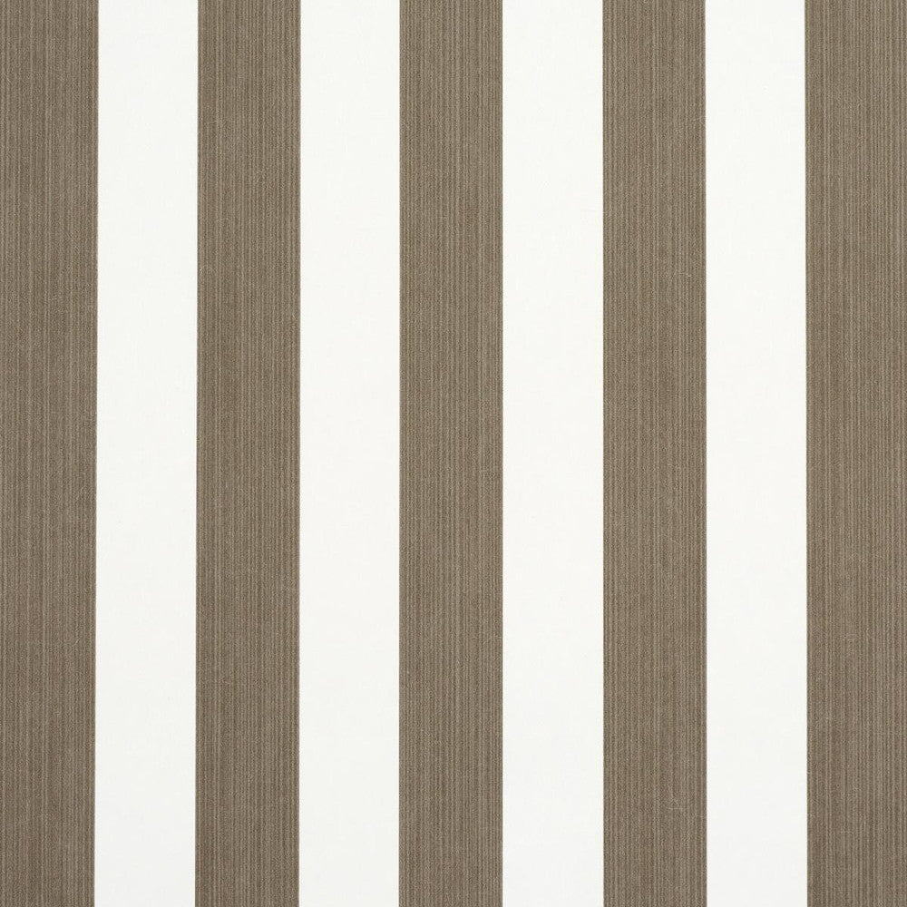 Edwin Stripe Medium Mocha 5013612 by Schumacher Designer Wallpaper Perennial Favorites 2.44" - Swanky Fabrics -