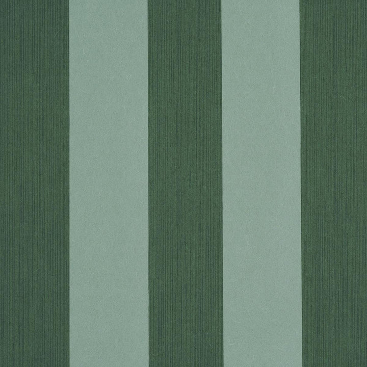 Edwin Stripe Wide Dark Green 5013624 by Schumacher Designer Wallpaper Perennial Favorites 4.5" - Swanky Fabrics -
