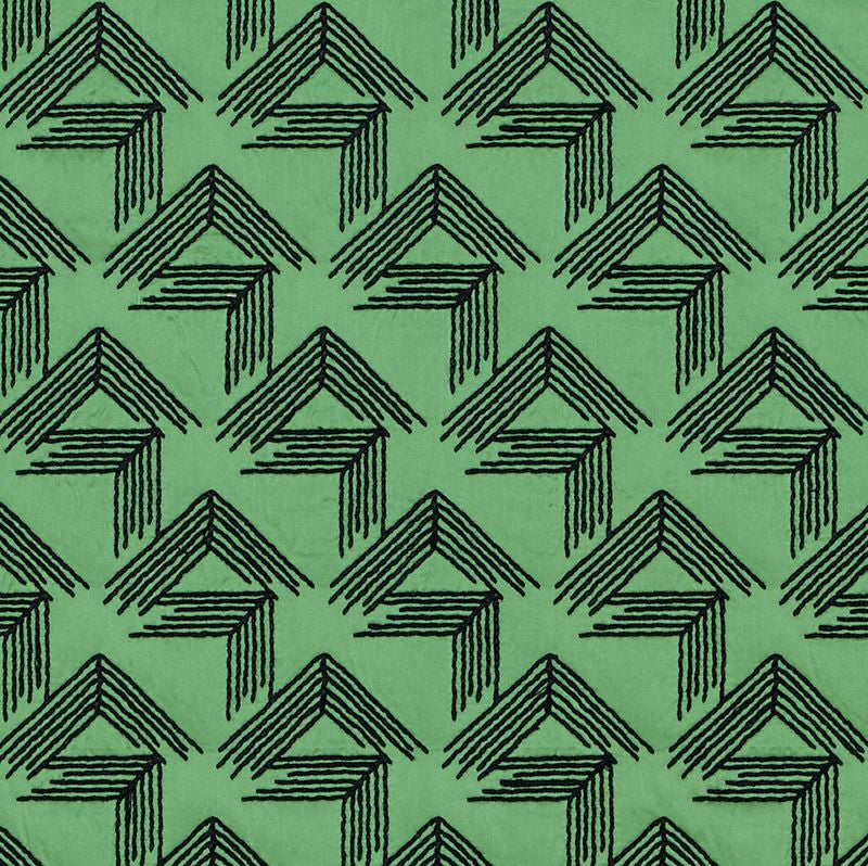 V Step Loden 69432 by Schumacher Designer Fabric Miles-Redd 38% Cotton, 30% Spun, 26% Polywadding, 6% Spun Martindale 16,000 Horizontal: 2 and Vertical: 6.25 50.625 - Swanky Fabrics -
