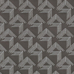 V Step Charcoal 69433 by Schumacher Designer Fabric