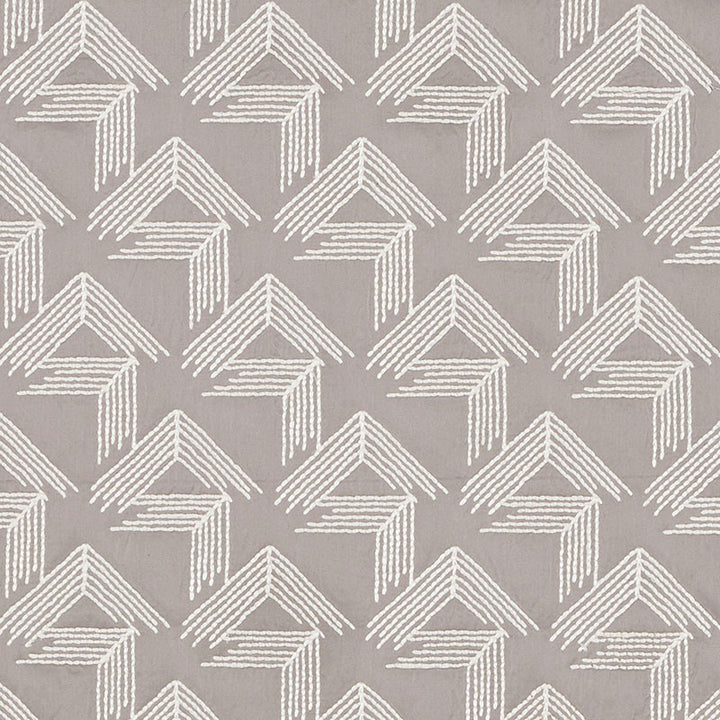 V Step Pale Grey 69434 by Schumacher Designer Fabric MILES REDD COTTON 38% SPUN VISCOSE 30% INDIA MARTINDALE 16,000 </p><p>Repeat: Horizontal: 2" (5CM) and Vertical: 6 1/4" (16CM) 50.625 - Swanky Fabrics -
