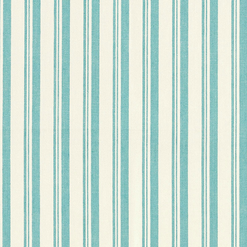 Capri Aqua/White 69444 by Schumacher Designer Fabric MILES REDD See Sample ITALY - </p><p>Repeat: Horizontal: 1 5/8" (4CM) and Vertical: - 60" (152CM) - Swanky Fabrics -