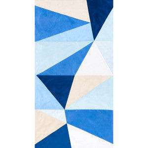 Cubist Silk Panel Blue 69454 by Schumacher Designer Fabric