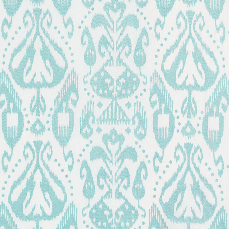 Kiva Embroidered Ikat Sky 69481 by Schumacher Fabric Schumacher Fabric Kiva Embroidered Ikat Sky 69481Fabric LINEN 75% INDIA </p><p>Repeat: H: HORZ. 25 3/4" (65CM) , V: VERT. 22 1/4" (57CM) 51.875 - Fabric Carolina -