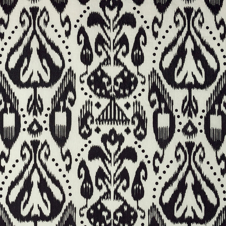 Kiva Embroidered Ikat Raven 69482 by Schumacher Fabric Schumacher Fabric Kiva Embroidered Ikat Raven 69482Fabric LINEN 75% INDIA </p><p>Repeat: H: HORZ. 25 3/4" (65CM) , V: VERT. 22 1/4" (57CM) 51.875 - Fabric Carolina -