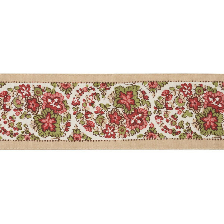 Ines Paisley Rose & Cognac 84442 by Schumacher Designer Trim Le Max - Swanky Fabrics -