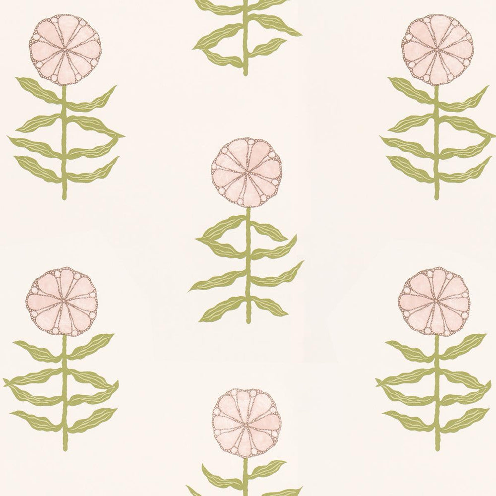 Pretty Petals Blush 5015451 by Schumacher Designer Wallpaper Marian Mcevoy 27.0" - Swanky Fabrics -