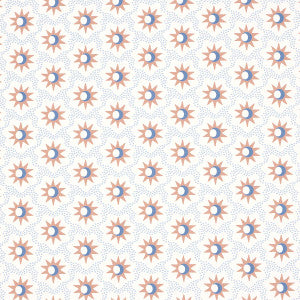 Lucie Clay & Blue 5015761 by Schumacher Designer Wallpaper