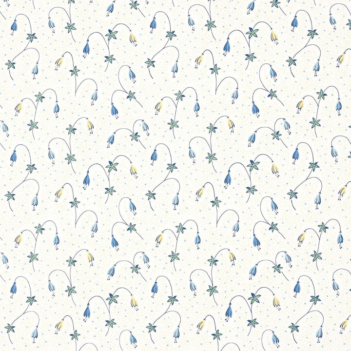 Lolly Floral Blues 5015750 by Schumacher Designer Wallpaper Domino Effect - Swanky Fabrics -