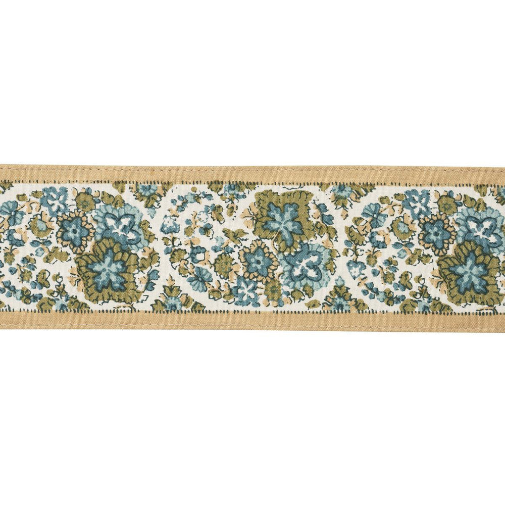 Ines Paisley Mineral & Teal 84440 by Schumacher Designer Trim Le Max - Swanky Fabrics -