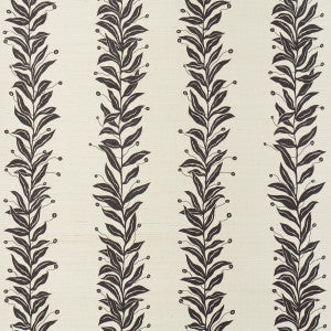 Tendril Stripe Sisal Black & Cream 5015562 by Schumacher Designer Wallpaper