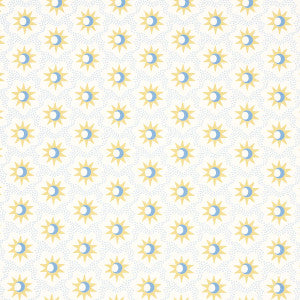 Lucie Yellow & Sky 5015760 by Schumacher Designer Wallpaper