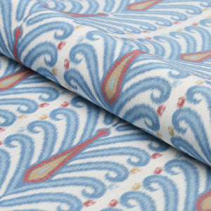 Augustine Ikat Peacock 181270 by Schumacher Designer Fabric