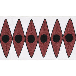 Backgammon Tape Red 181221 by Schumacher Designer Trim