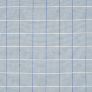 Frannie Windowpane China Blue 83782 by Schumacher Designer Fabric