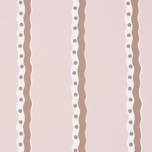 Rousseau Stripe Cocoa & Blush 5015741 by Schumacher Designer Wallpaper