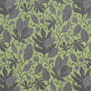 Polka Dot Jungle Black & Green 5015460 by Schumacher Designer Wallpaper