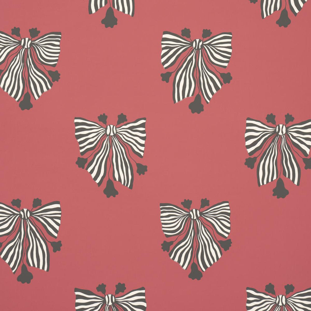 Bow-Wow-Wow Red 5015471 by Schumacher Designer Wallpaper Marian Mcevoy 27.0" - Swanky Fabrics -