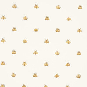 Hubert'S Bees White & Gold 5015530 by Schumacher Designer Wallpaper