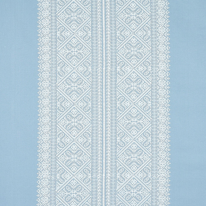 Toledo Chambray 69733 by Schumacher Designer Fabric RHAPSODY IN BLUE COTTON 40% LINEN 34% INDIA MARTINDALE 12,500 RUBS </p><p>Repeat: Horizontal: 26" (66CM) and Vertical: 4 1/5" (11CM) 52 - Swanky Fabrics -