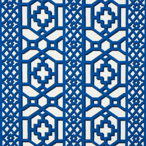 Zanzibar Trellis Navy 175749 by Schumacher Designer Fabric
