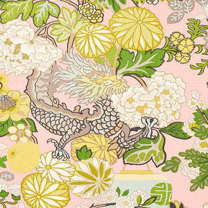 Chiang Mai Dragon Blush 173280 by Schumacher Designer Fabric