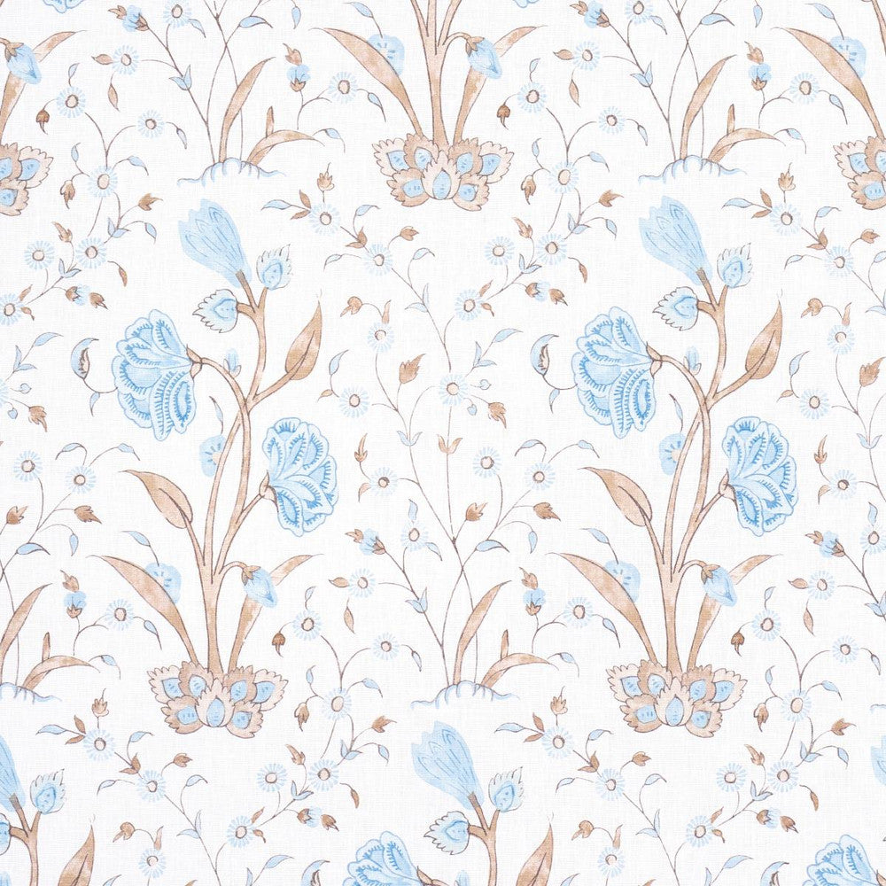 Khilana Floral Sky 178334 by Schumacher Designer Fabric Jacaranda 6.75" - Swanky Fabrics -